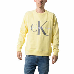 Calvin Klein pánská žlutá mikina Monogram - XXL (ZHH)